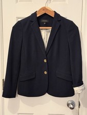 Talbots Navy Blazer Womens 6 Gold Button Preppy Jacket Classic Nautical Office