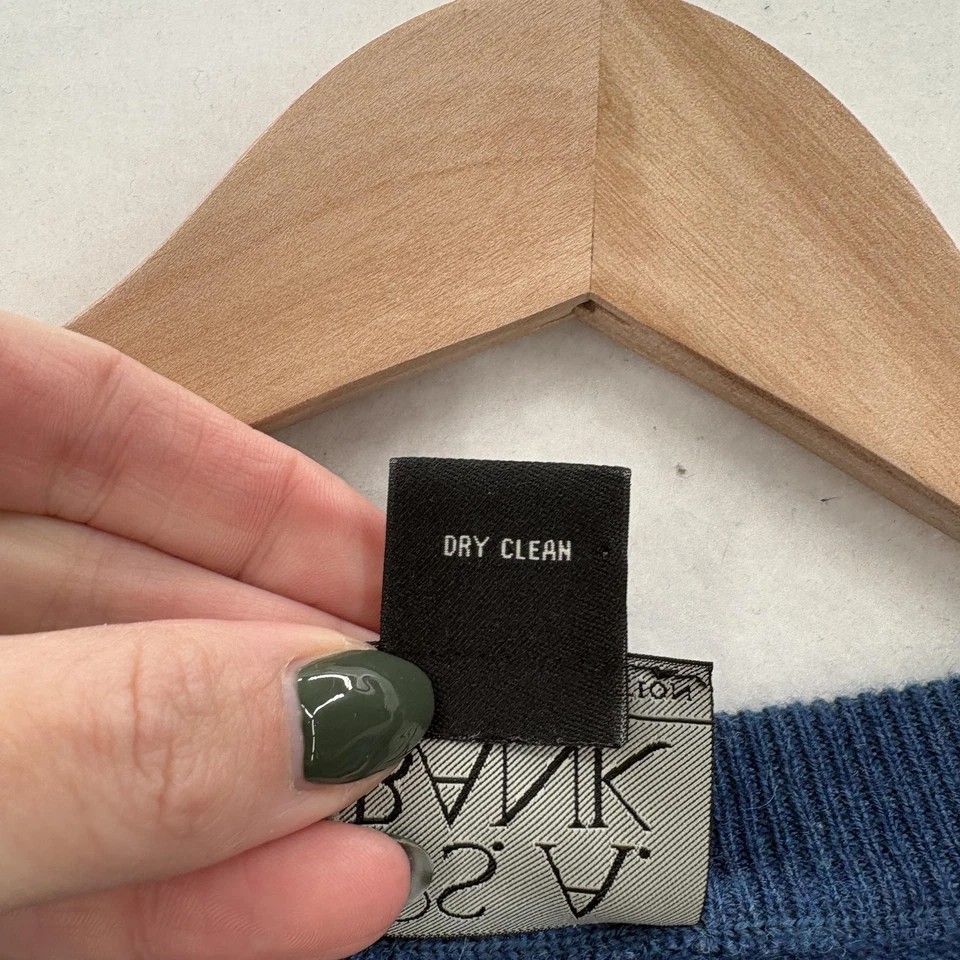 Jos A Bank Sweater Mens Large Blue 100% Cashmere Crewneck Pullover Knit Luxury - Image 4 of 4