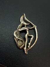 Sterling Silver Signed Wellstone Jewelry Artemis Goddess Pendant Rutilated Quart