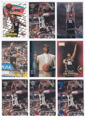 Tim Duncan 1997-98 Rookie 16 Card Lot Upper Deck Stadium Club Hoops Fleer Skybox