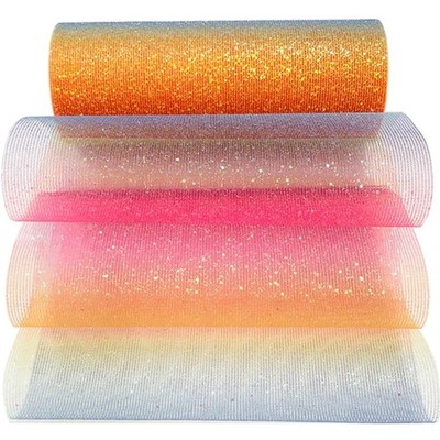 Regenbogen Tüllrolle Glitzer 15cmx9m Party Hochzeit Dekoration Geschenk