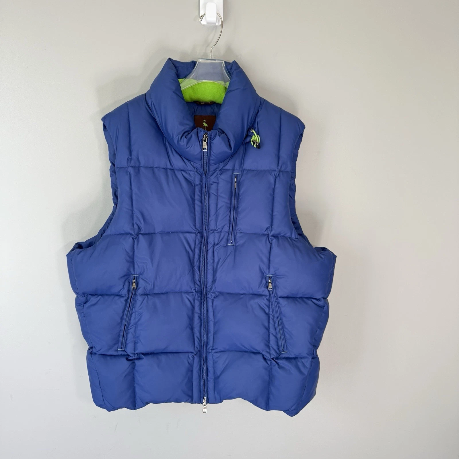 Tailorbyrd Quilted Down Filled Vest Men’s XL Blue Zip Pockets Fleece Lined