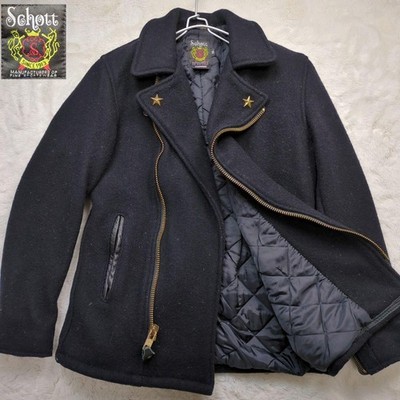 Schott Double Riders Jacke Vintage Ziegenleder gesteppt marine Gr.30