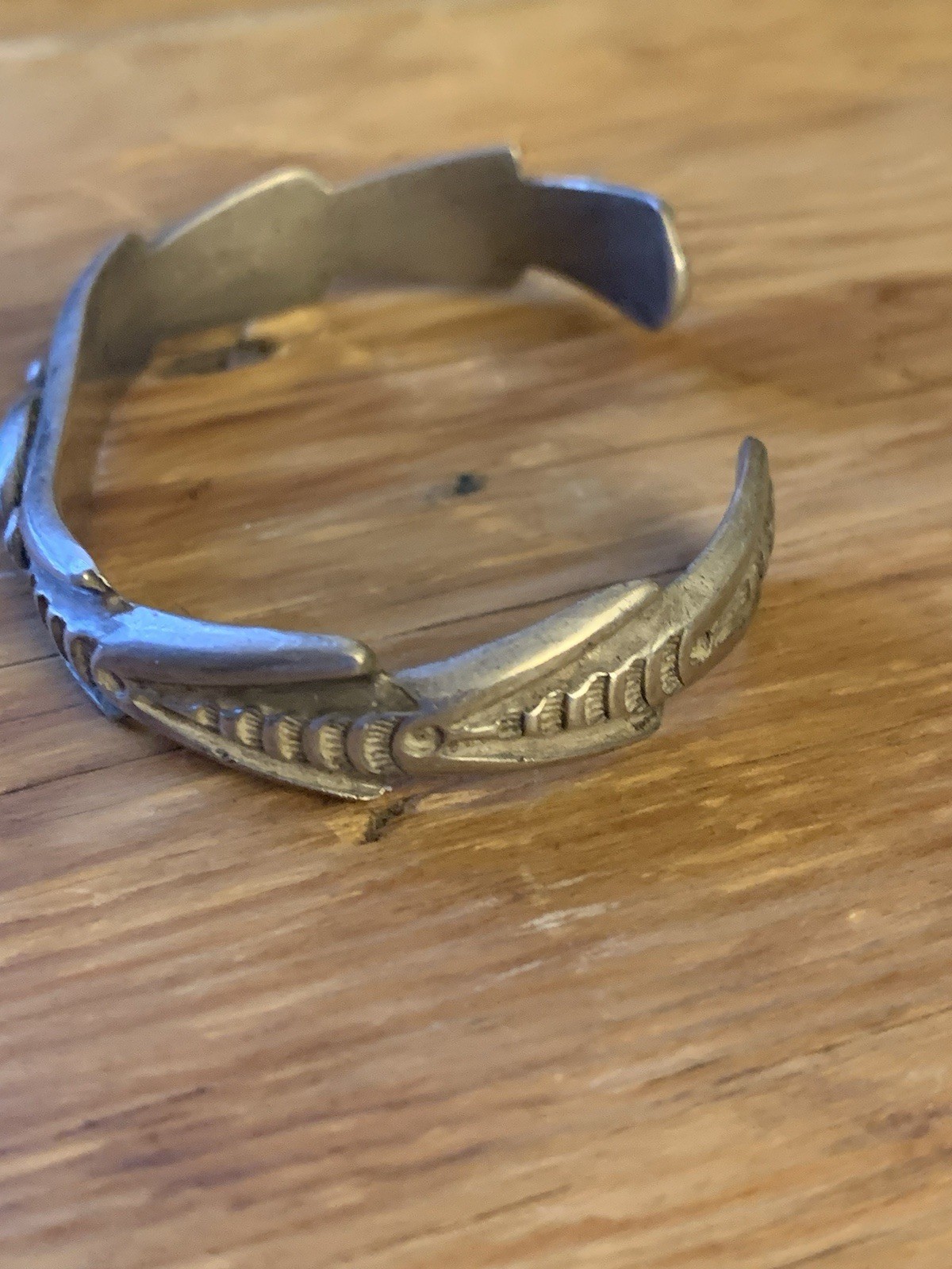 Nice Old Silver Turquoise Cuff - image 5