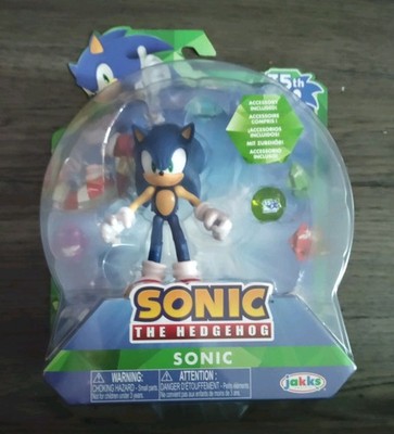 SONIC THE HEDGEHOG 35th ANNIVERSARY SONIC & EMERALD 4'' FIGURE JAKKS PACIFIC NEW
