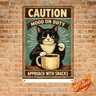Vintage Cat Wall Art Funny Metal Tin Sign 8x12 Home Decor Plaque