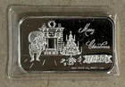 "MERRY CHRISTMAS 1990" CCM CALIFORNIA CROWN 1 TROY OUNCE .999 FINE SILVER BAR