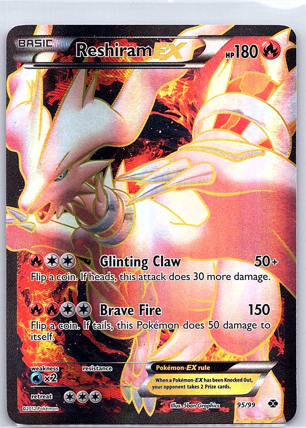 Reshiram EX 95/99 Next Destinies - Pokemon Card - NM