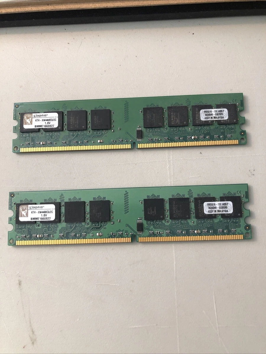 Barrette Mémoire 1Go RAM DDR2 Kingston Low KVR667D2N5/1G DIMM PC2-5300U