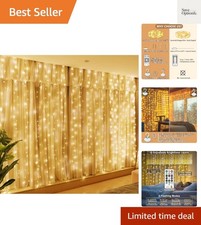 300LED Fairy Curtain Lights, 9.8x9.8Ft USB Plug-in 8 Modes Christmas String H...