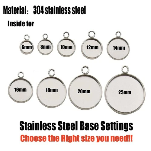 20 Pcs Fit 25mm Stainless Steel Round Blank Bezel Pendant 25mm-20pcs, Silver image 3