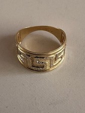 Fabulous 585-14CT YELLOW GOLD GREEK KEY DESIGN RING-FLOW OF LIFE & FRIENDSHIP