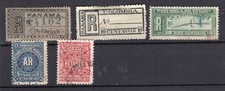 PANAMA, 5 DIFFERENT REGISTERED STAMPS, MH - USED