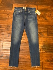 AGOLDE Dark Wash Sophie Skinny Blue Denim Jeans Distressed, Size 25