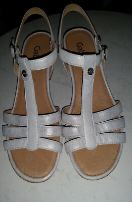Gabor Damenschuhe Sandalen Absatz Gr. 7 ¹/² Heaven Silber NP 69,99   #