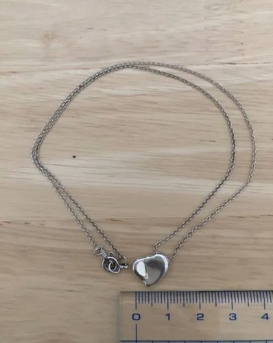 Tiffany & Co.Elsa Peretti Full Heart Necklace Pendant Silver 925 no box 40cm - Picture 7 of 7