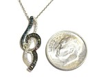 New 925 sterling silver .11ct black blue diamond pendant 18" necklace 3.2g — photo 3