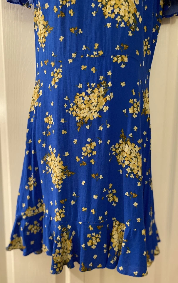 Vestido justo B. Darlin azul floral manga curta para Páscoa -Júnior tamanho 13/14 - Imagem 4 de 4