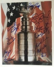 Philadelphia Flyers 1974-75 Stanley Cup Trophy Photo Autographed Dave Schultz