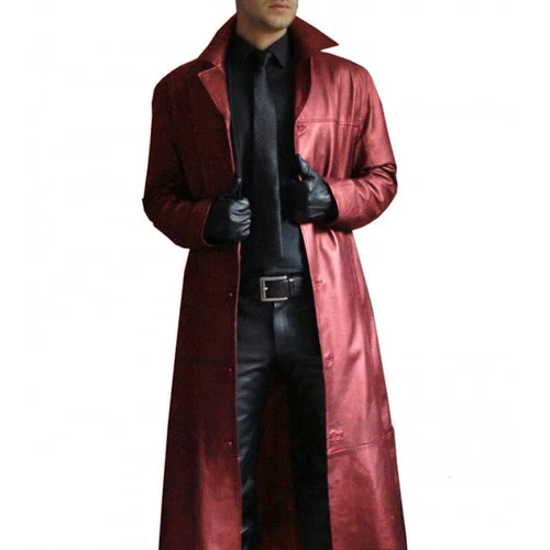 Cappotto lungo uomo giacca a vento pelle trench giacca moda slim fit cappotto caldo-DE - Foto 7 di 14