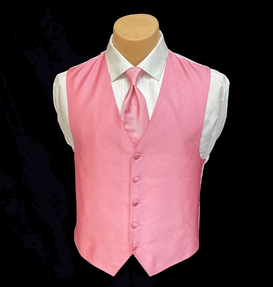 Men's Lauren Ralph Lauren Rose Petal Pink Tuxedo Vest with Choice of Tie - Image 2 of 4