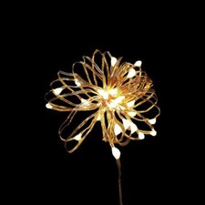 Home Accents Warm White 9ft 36 LEDs Ultra Slim Wire Small Dot Light Timer Copper