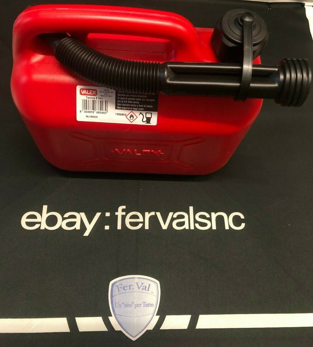 TANICA BIDONE LT.5 PER TRASPORTO CARBURANTE BENZINA GASOLIO VALEX COD. 1959859