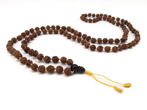 Rudraksha Knotted Mala 108 Bead Prayer Rosary Meditation Buddhist Necklace Malla - Foto 4 di 9