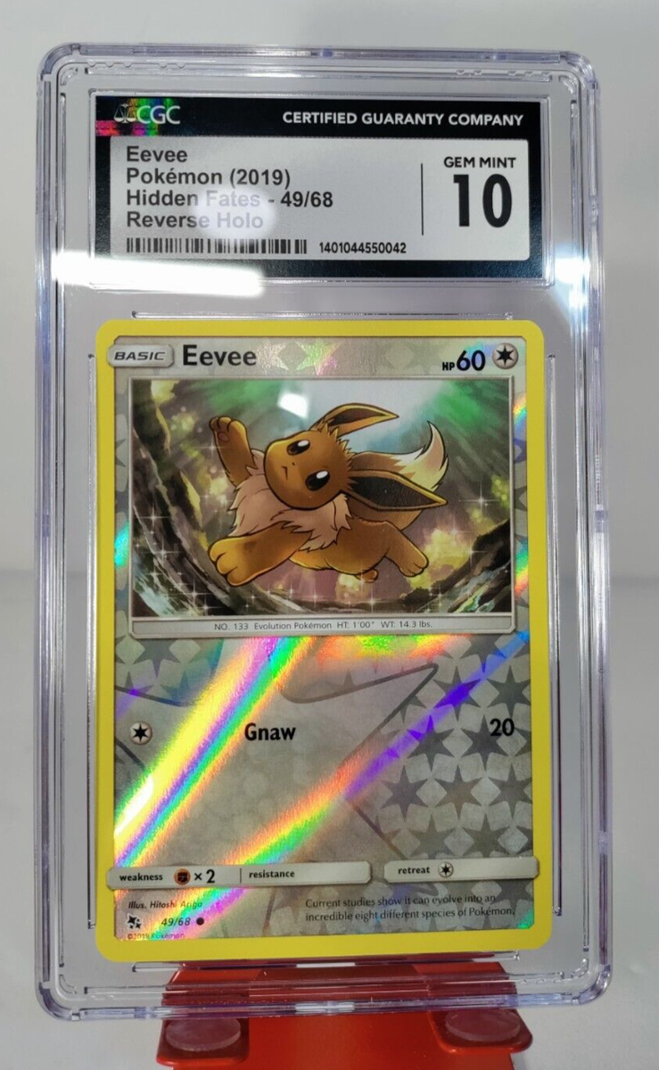 Pokemon CGC GEM MINT 10 Eevee Hidden Fates 49/68 Reverse Holo Foil