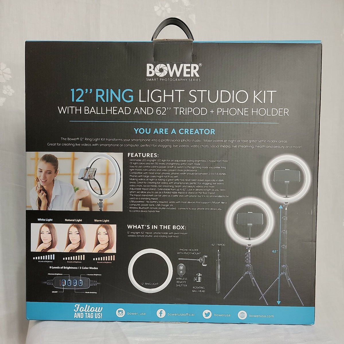 HOT Bower Selfie Bower Studio Ring Light Bower 12