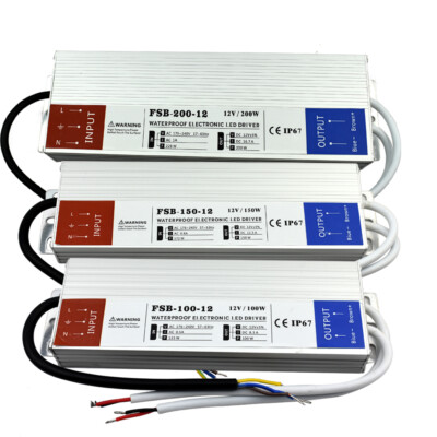 60 W-200 W DC12 V IP67 wasserdichtes Netzteil Adapter LED Außenbereich UK-Bestand