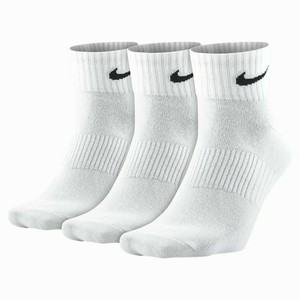 Nike Everyday Cushioned Training Ankle Socks 3 Pairs White/Black SX7667-100  f | eBay
