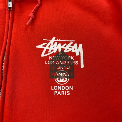 Stussy X Dover Street Market DSM World Tour Zip Hoodie Mens Stussy X Dover Street Market DSM World Tour Zip Hoodie Mens