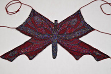 Vintage Butterfly Halter Top Size S/M Y2K Passport Sparkly Ruby Fully Bead Front