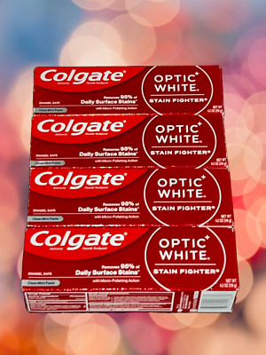 4x Colgate Optic White Stain Fighter Toothpaste - 4.2 oz ea