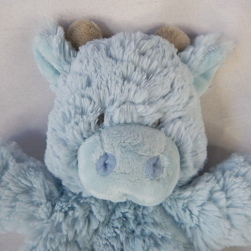 2022 DEMDACO Baby Blue Plush Stuffed Cow Lovey Cozies Security Blanket Rattle - Picture 3 of 8