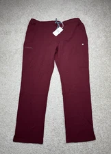 FIGS Scrubs Pants Women XL Yola Skinny Burgundy Drawstring Medical New