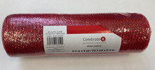 red deco mesh 9.5 in x 6 yds ribbon wreath crafts Xmas Valentine's Day July 4th