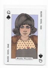 2018 Music Genius ARETHA FRANKLIN Single Playing Card Queen of Clubs