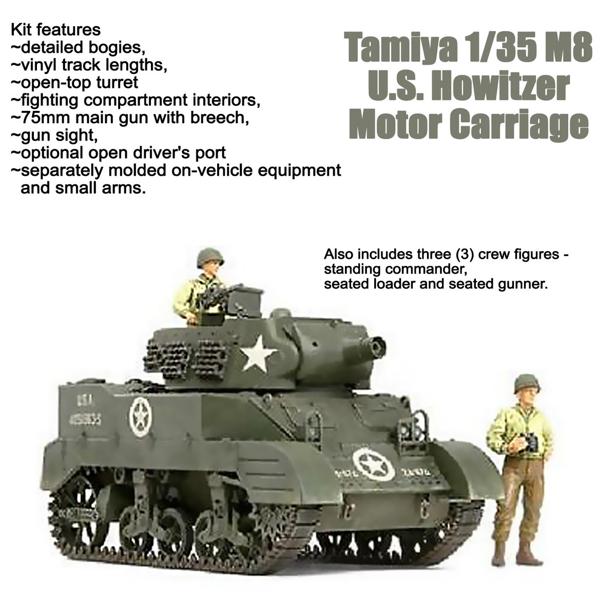 Tamiya 32604 - Maquette char M8 Howitzer Motor Carriage 1/48