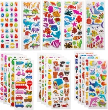 3D Stickers for Kids & Toddlers 500+ Puffy Stickers Variety Pack for Scrapbookin