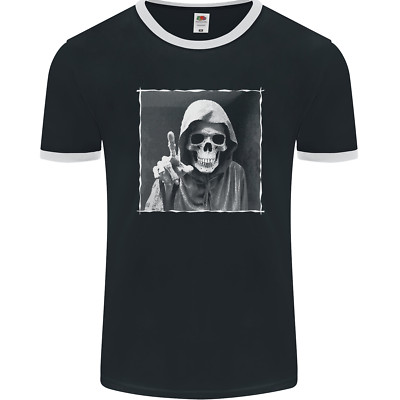 Forest Grim Reaper Skull Cult Uomo Ringer T-Shirt FotL