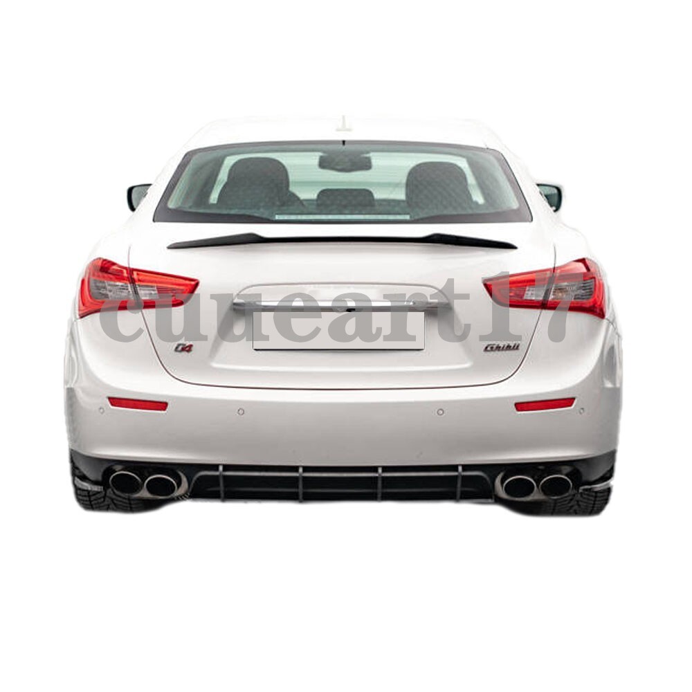 GLOSS BLACK FITS 2014-2024 MASERATI GHIBLI "V STYLE" REAR TRUNK LID SPOILER WING