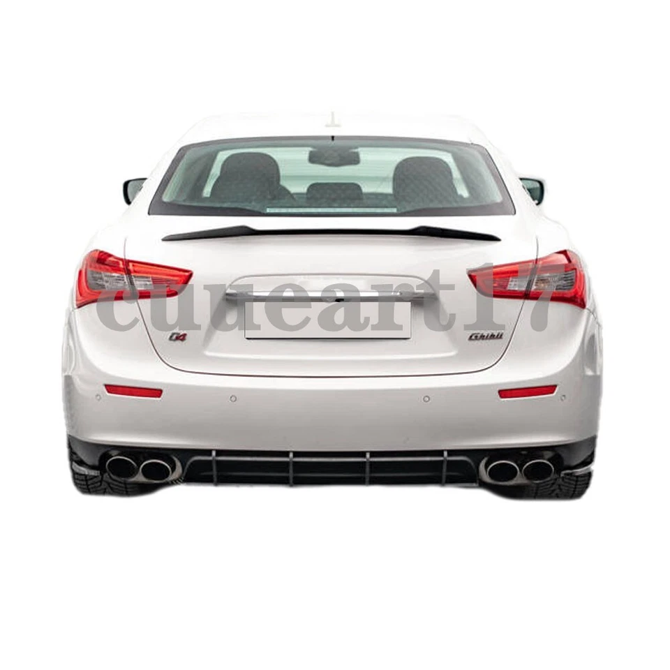 GLOSS BLACK FITS 2014-2024 MASERATI GHIBLI "V STYLE" REAR TRUNK LID SPOILER WING Foto 2 de 4