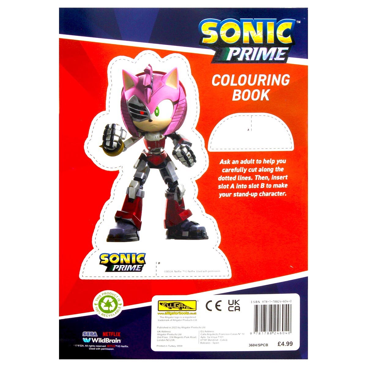 Official Sonic Prime Colouring Book 30 Pages Creative Activity For Kids ...