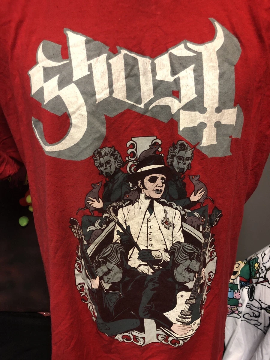Ghost BAND CARDINAL COPIA PAPA T-Shirt Red Swedish ￼Metal Band 100%  Authentic | eBay