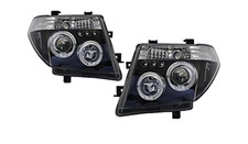 LED ANGEL EYES Black HeadLights for PathFinder R51 Nissan Navara D40 PAIR