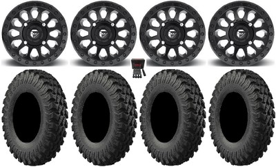 Fuel Vector MB 14'' Wheels 30'' MotoRally Tires Can-Am Maverick X3