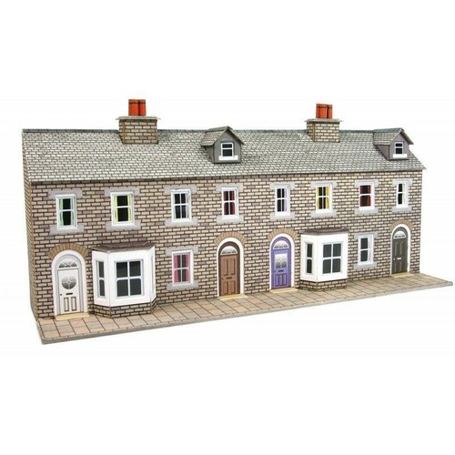 Stone Terraced House Fronts N Card kit Metcalfe PN175