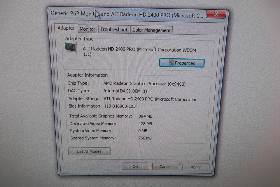 Dell ASUS ATI HD 2400 Pro PCIe 128MB Graphics Video Adapter DVI VGA TV-Out WX085 - Image 2 of 4